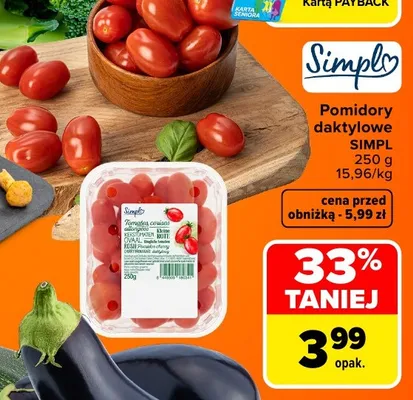 Pomidory daktylowe Simpl promocja w Carrefour