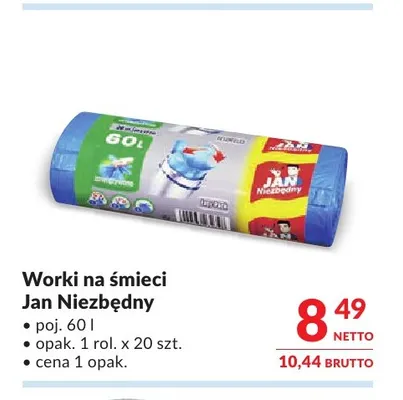 Worki na śmieci 60 l Jan Niezbędny promocja w Makro