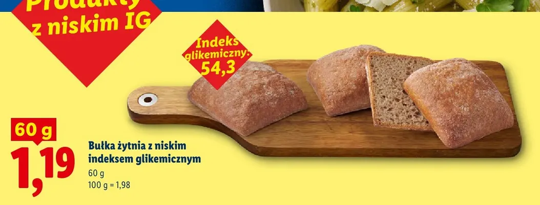 Bułka żytnia z niskim indeksem glikemicznym promocja w Lidl