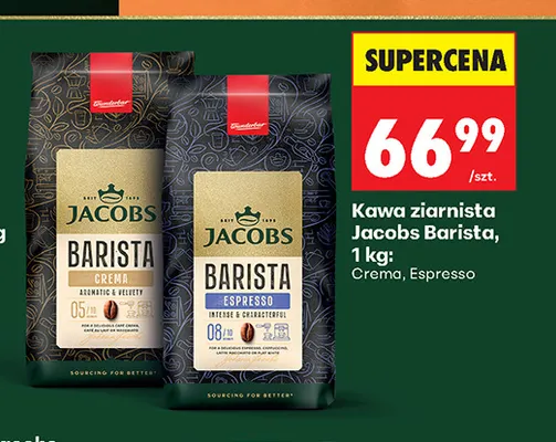 Kawa ziarnista Jacobs Barista Crema promocja w Biedronka