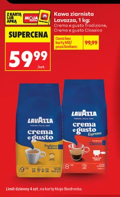 Kawa ziarnista Lavazza Crema e gusto Classico promocja w Biedronka