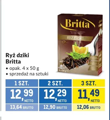 Ryż dziki Britta 4-pak promocja w Makro