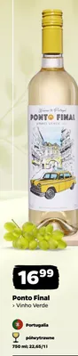 Wino białe Ponto Final Vinho Verde półwytrawne Portugalia promocja w Netto