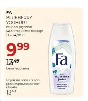 Żel pod prysznic Fa Blueberry Yoghurt promocja w Drogerie Jawa