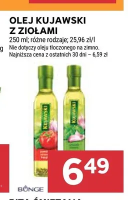 Olej rzepakowy z bazylią Kujawski promocja w Stokrotka