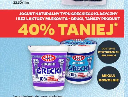 Jogurt naturalny typu greckiego klasyczny Mlekovita promocja w Netto