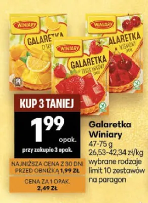 Galaretka o smaku wiśniowym Winiary promocja w Delikatesy Centrum
