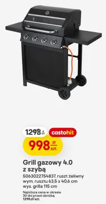 Grill gazowy 4.0 z szybą promocja w Castorama