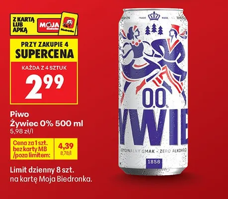 Piwo bezalkoholowe Żywiec promocja w Biedronka