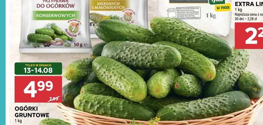 Ogórki gruntowe promocja w Stokrotka