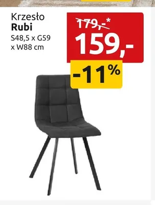 Krzesło Rubi S48,5xG59xW88cm promocja w Black Red White
