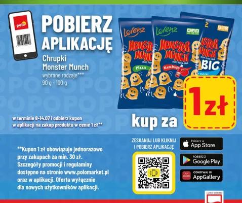 Chrupki Monster Munch Pizza promocja w POLOmarket