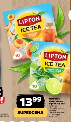 Herbatka ekspresowa Lipton Ice Tea zielona limonka-mięta promocja w Netto