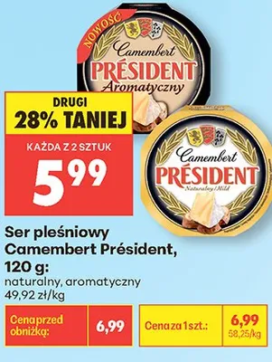 Ser pleśniowy Camembert Président promocja w Biedronka