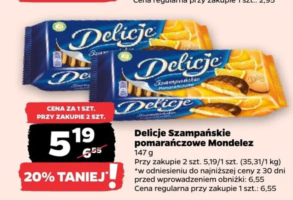 Delicje Szampańskie pomarańczowe promocja w Netto