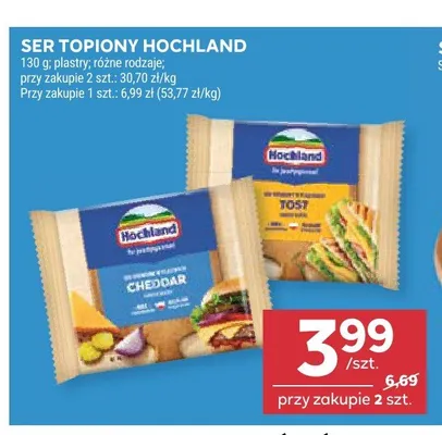 Ser topiony Toast Hochland promocja w Stokrotka