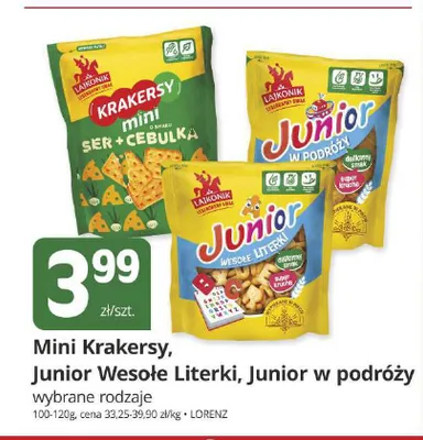 Krakersy mini o smaku ser i cebulka Lajkonik promocja w Marketvita