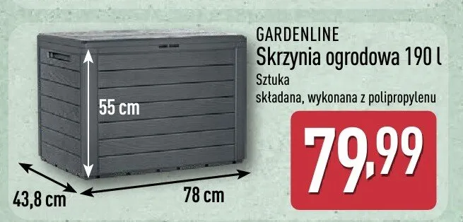 Skrzynia ogrodowa 190 l promocja w Aldi