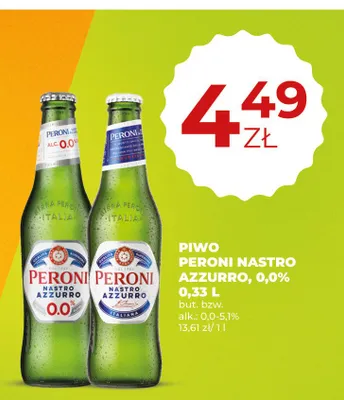 Piwo bezalkoholowe Peroni Nastro Azzurro 0,0% promocja w Duży Ben