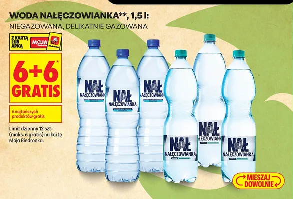 Woda delikatnie gazowana Nałęczowianka promocja w Biedronka