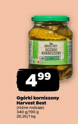 Ogórki korniszony Harvest Best promocja w Netto