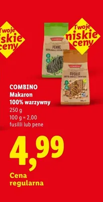 Makaron 100% warzywny penne Combino promocja w Lidl