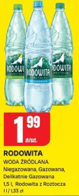 Woda źródlana niegazowana, gazowana, delikatnie gazowana promocja w Chorten