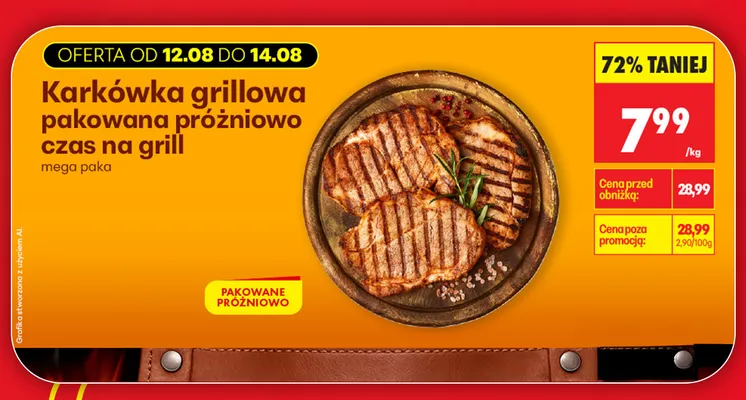 Karkówka grillowa pakowana próżniowo Czas Na Grill promocja w Biedronka