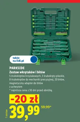Zestaw wkrętaków i bitów Parkside promocja w Lidl