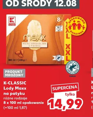 Lody Maxx na patyku K-Classic promocja w Kaufland