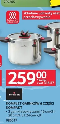 Komplet garnków Zwieger Kompakt 6 części promocja w Selgros