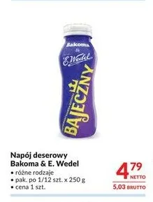 Napój deserowy Bakoma & E. Wedel promocja w Makro