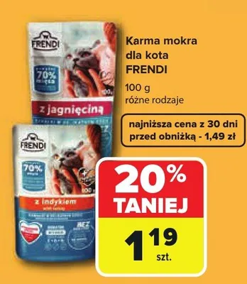 Karma mokra dla kota Frendi z indykiem promocja w Carrefour