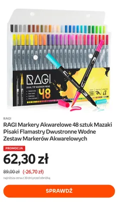 Markery akwarelowe Ragi dwustronne wodne promocja w Empik