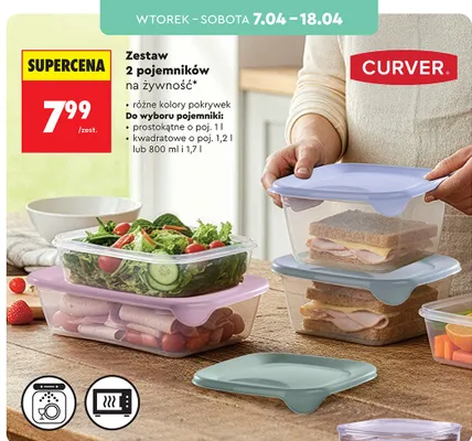 Zestaw 2 pojemników na żywność promocja w Biedronka
