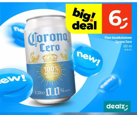 Piwo bezalkoholowe Corona Cero promocja w Dealz