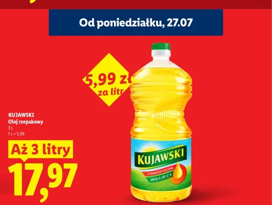 Olej rzepakowy Kujawski promocja w Lidl