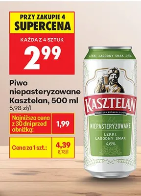 Piwo niepasteryzowane promocja w Biedronka