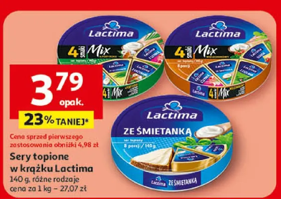 Sery topione w krążku 4 mix lub ze śmietanką promocja w Auchan