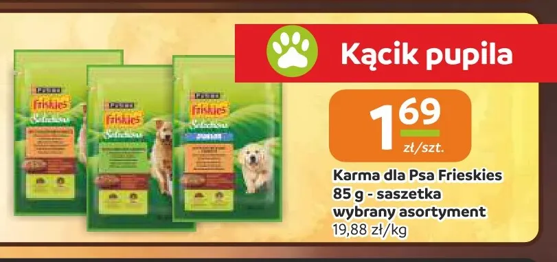 Karma dla psa saszetka Friskies promocja w Społem Częstochowa