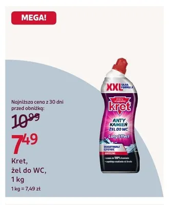Żel do WC Kret Anty Kamień promocja w Rossmann