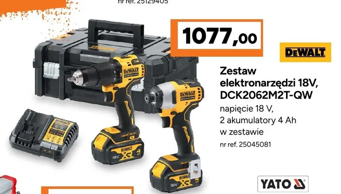Zestaw elektronarzędzi DeWalt DCK2062M2T-QW promocja w Bricoman