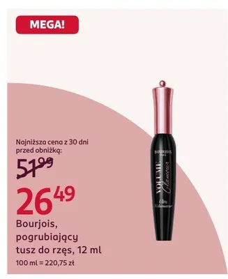 Tusz do rzęs Bourjois, pogrubiający, 12 ml promocja w Rossmann
