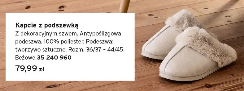 Kapcie z podszewką promocja w Tchibo