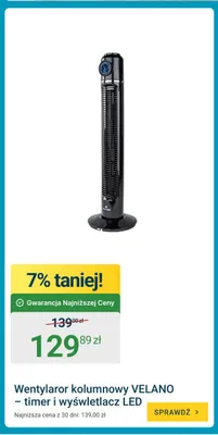 Wentylator kolumnowy VELANO promocja w ERLI