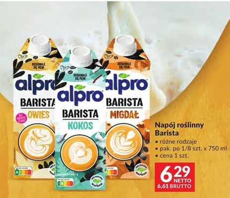 Napój roślinny Barista Alpro różne rodzaje promocja w Makro