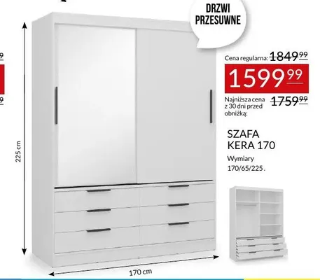 Szafa Kera 170 promocja w Abra Meble