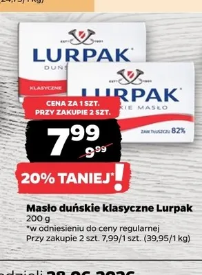 Masło duńskie klasyczne Lurpak promocja w Netto