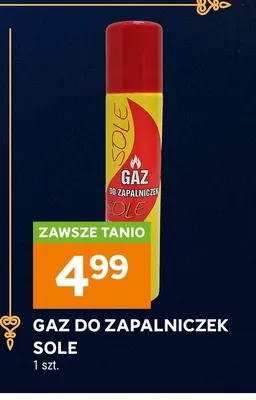 Gaz do zapalniczek Sole promocja w Stokrotka