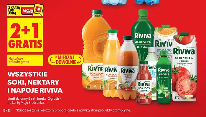 Soki, nektary i napoje promocja w Biedronka